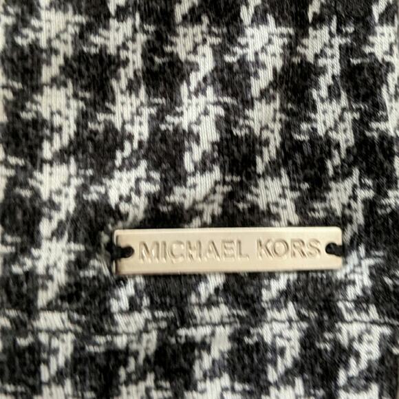 Michael Kors Houndstooth Lace S/S Top Tee Black White L - Picture 3 of 8